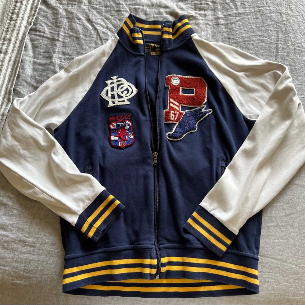 Polo Ralph Lauren mens varsity style lightweight bomber zip up sweater